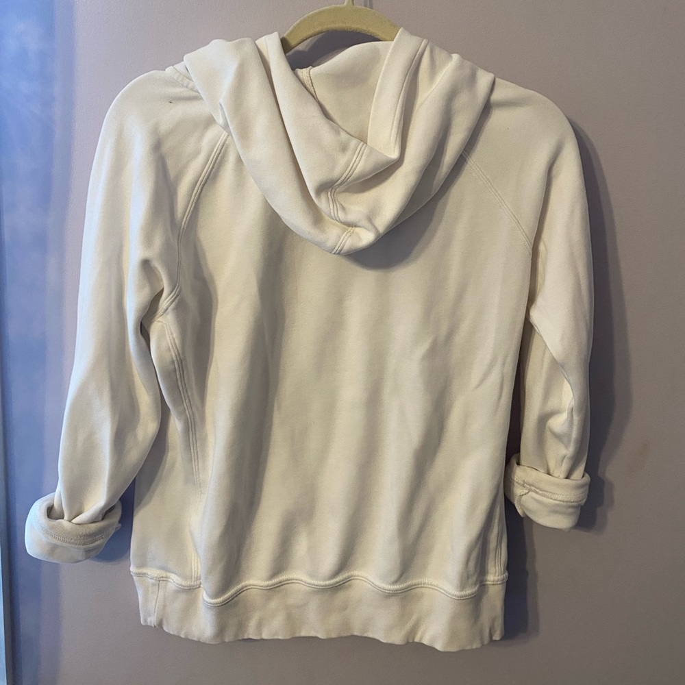 White Aritzia Community turtleneck hoodie
